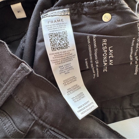 NWT Frame Denim Le High Flare Black Jeans, Size 31 - Picture 8 of 10
